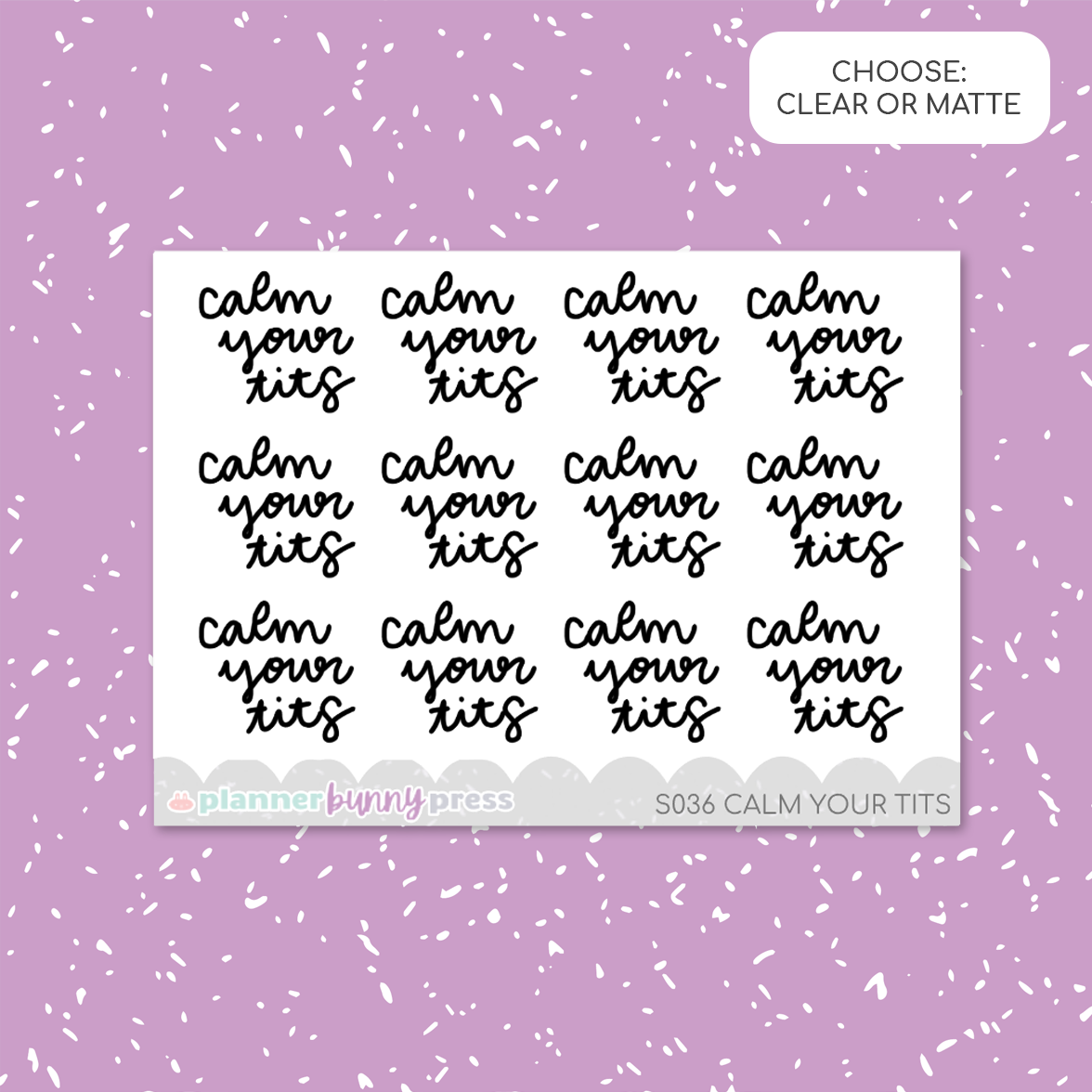 Calm Your Tits  Script Mini – Planner Bunny Press