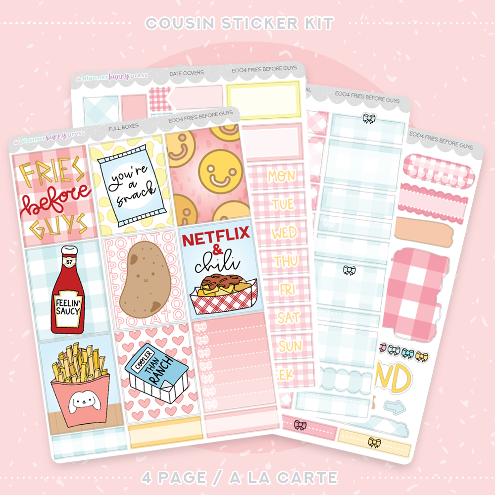 Fries Before Guys | Hobonichi Cousin Sticker Kit